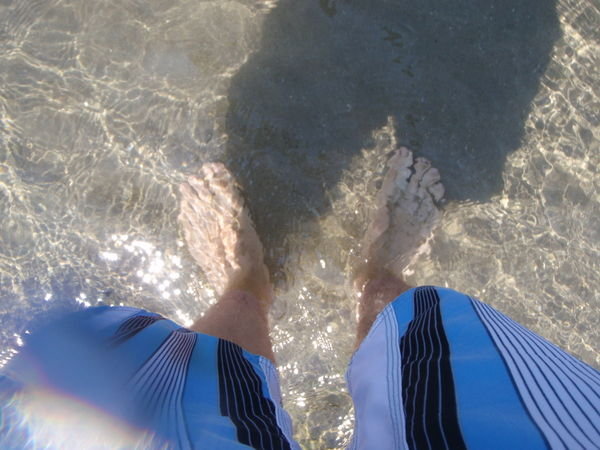 My feet in the Mediterranean sea.