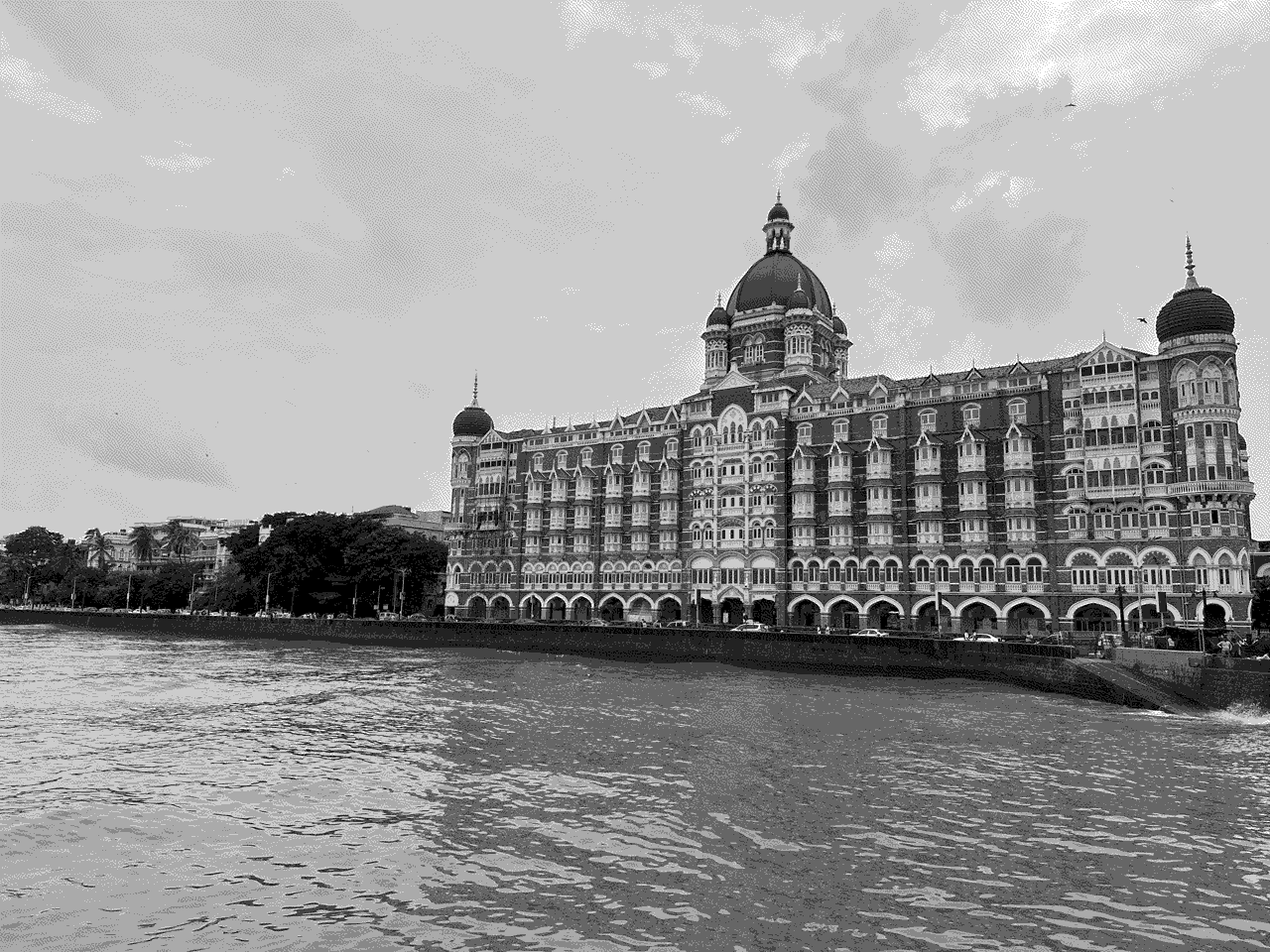 the <a href=https://en.wikipedia.org/wiki/Taj_Mahal_Palace_Hotel>Taj Mahal Palace Hotel</a>, sometimes just called 'The Taj'