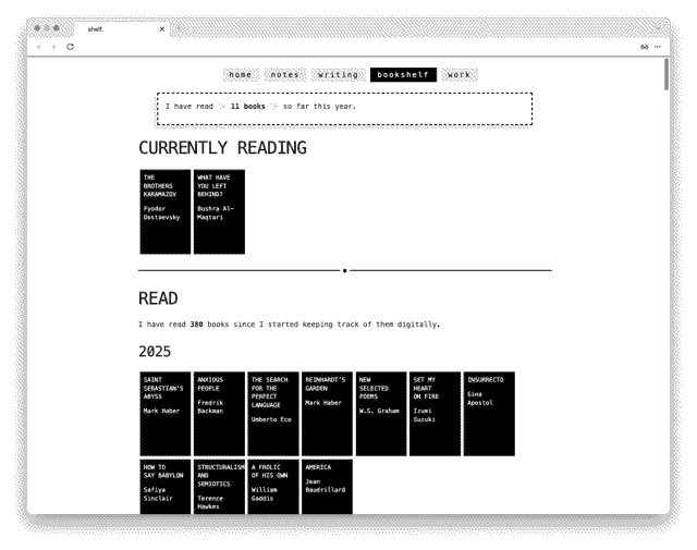 The current state of my digital bookshelf.