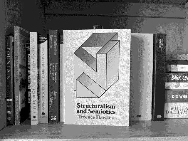 a picture of 'Structuralism and Semiotics' by Terence Hawkes in situ.