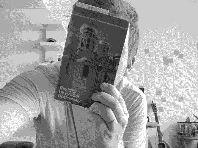 a picture of 'The Idiot' by Fyodor Dostoevsky in situ.